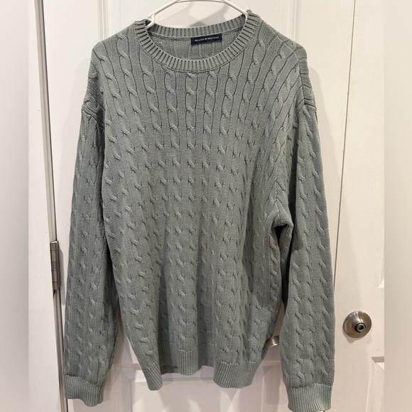 Brandy Melville Sage Green Cable Knit Sweater Oversized - Picture 2 of 7